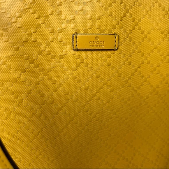 Authentic GUCCI Diamante Bright Yellow Tote Bag Handbag - Picture 6 of 14